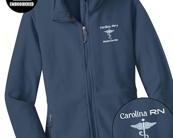 Embroidered ICU Nurse Full Zip Women Jacket, Personalized Intensive Care Unit Jacket, Z060