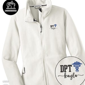Personalized Doctor of Physical Therapy Full Zip Women Jacket, Embroidered DPT Jacket, Z059