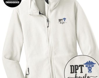 Personalized Doctor of Physical Therapy Full Zip Women Jacket, Embroidered DPT Jacket, Z059