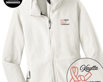 Personalized Oncology Nurse Full Zip Women Jacket, Embroidered Jacket, Z072