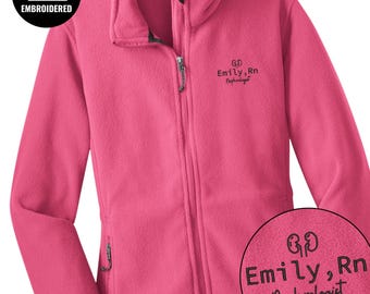 Personalized Nephrologist Nurse Embroidered Full Zip Women Jacket, Z029