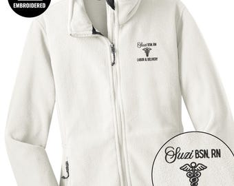 Embroidered Labor & Delivery Nurse Full Zip Women Jacket, Personalized Nurse Jacket, Z051