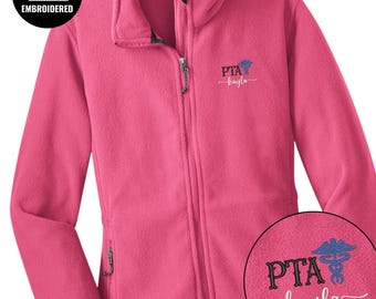 Embroidered Physical Therapy Assistant Full Zip Women Jacket, Personalized PTA Jacket, Z063