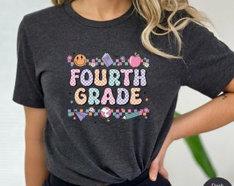Fourth Grade Shirt, Fourth Grade Teacher Shirt, 4th Grade Team Group Shirts, Retro Teacher Gift, Kids Fourth Grade Tee, Back To School, N067