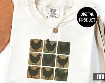 Retro Boho Chicken Farm Sublimation Design, Chicken Floral Sublimation, Chicken Farm, Mother's Day PNG, Retro Chicken Mama PNG, Digital File