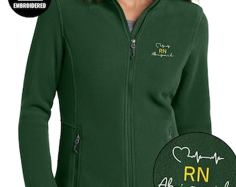 Personalized Cardiac Nurse Full Zip Women Jacket, Embroidered Jacket, Z098