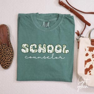 Floral School Counselor Comfort Colors® Shirt, School Counselor Gift, Guidance Counselor, Therapist Shirt, School Psychologist Shirt, F082