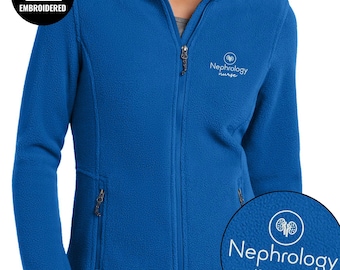 Embroidered Nephrology Nurse Full Zip Women Jacket, Z024
