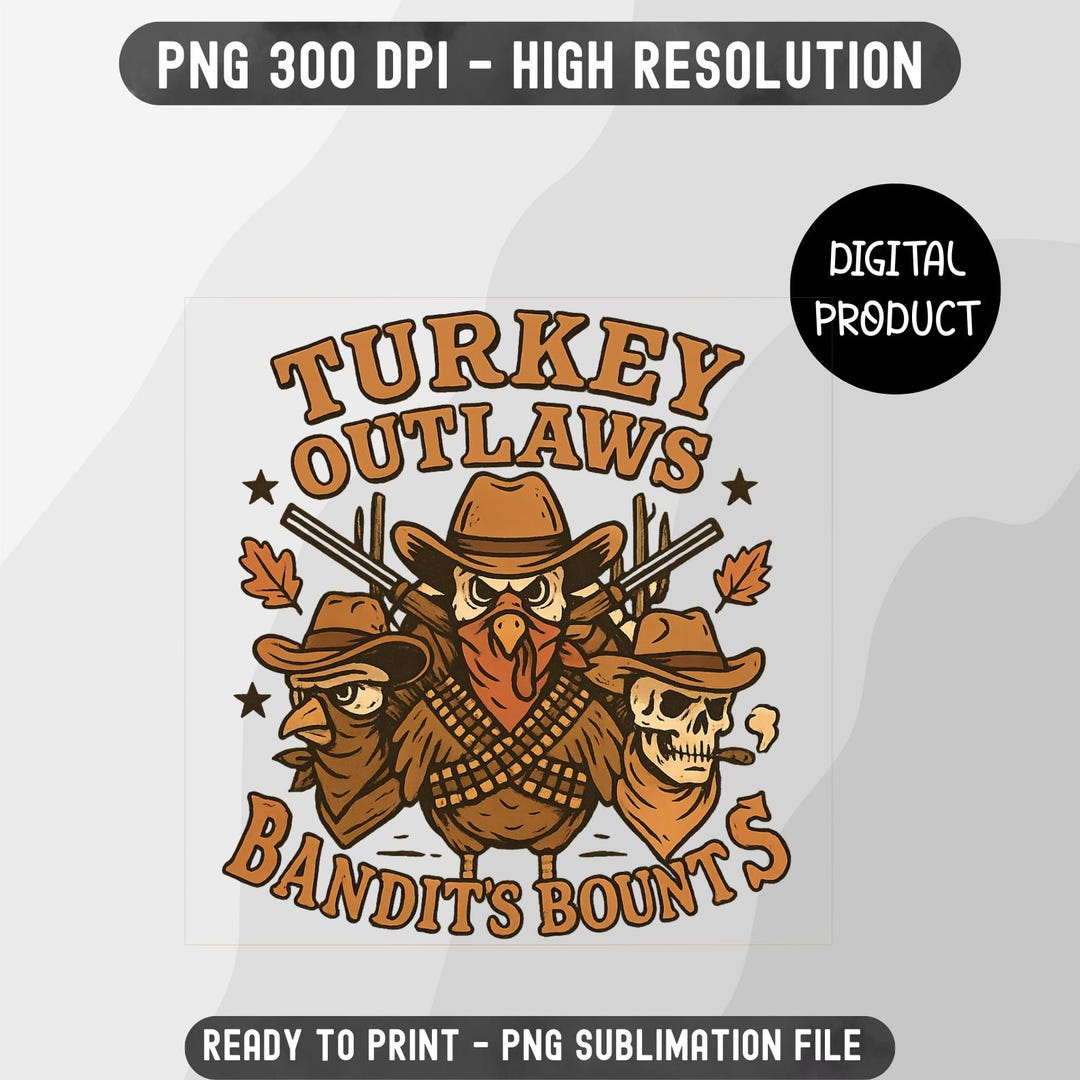 Cowboy Riding Turkey Turkey Outlaws Digital Art, Western Cowboy Turkey, Thanksgiving ...