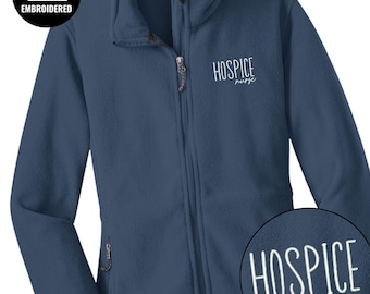 Embroidered Hospice Nurse Full Zip Women Jacket, Z026