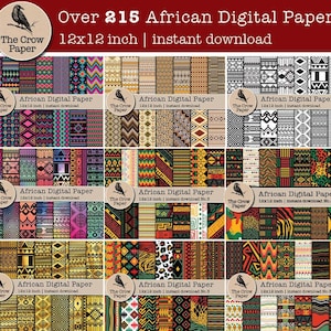 Enorme pacchetto di carta digitale africana Kwanzaa / Carta Scrapbook / Sfondi Juneteenth / Texture del motivo Kwanzaa / download immediato