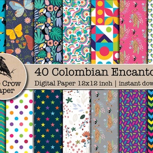 40 Colombia Movie Encanto Inspired digital paper |  Encanto Patterns Paper |  Scrapbooking | instant download