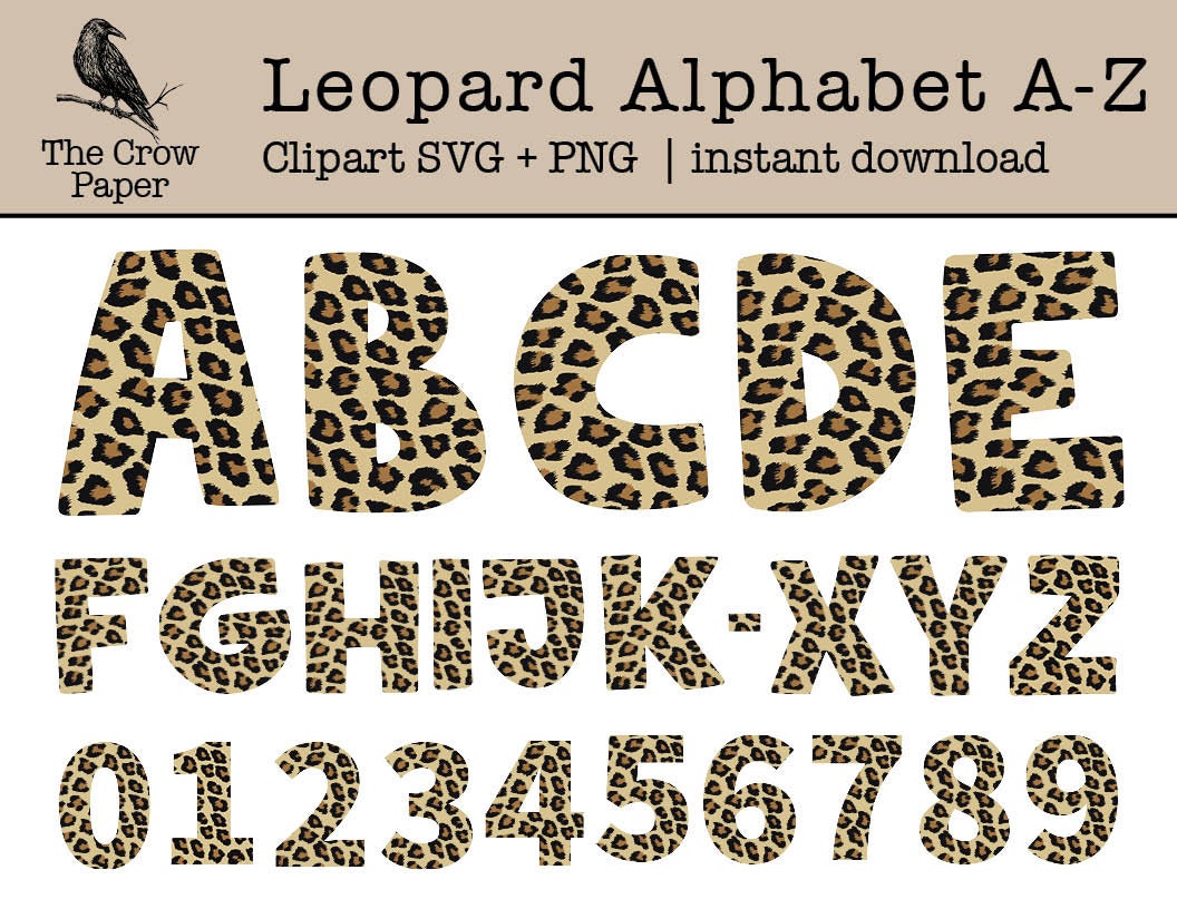 Leopard Font SVG PNG Leopard Cheetah Print Font Letters - Etsy
