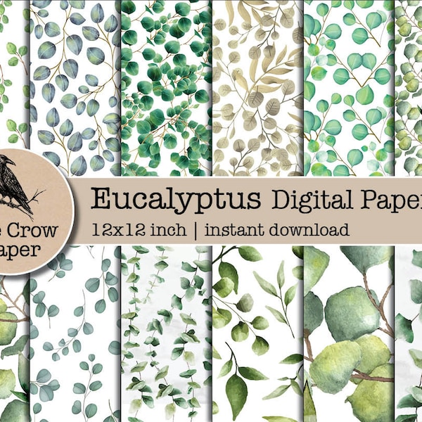 Paper Eucalyptus Print Etsy