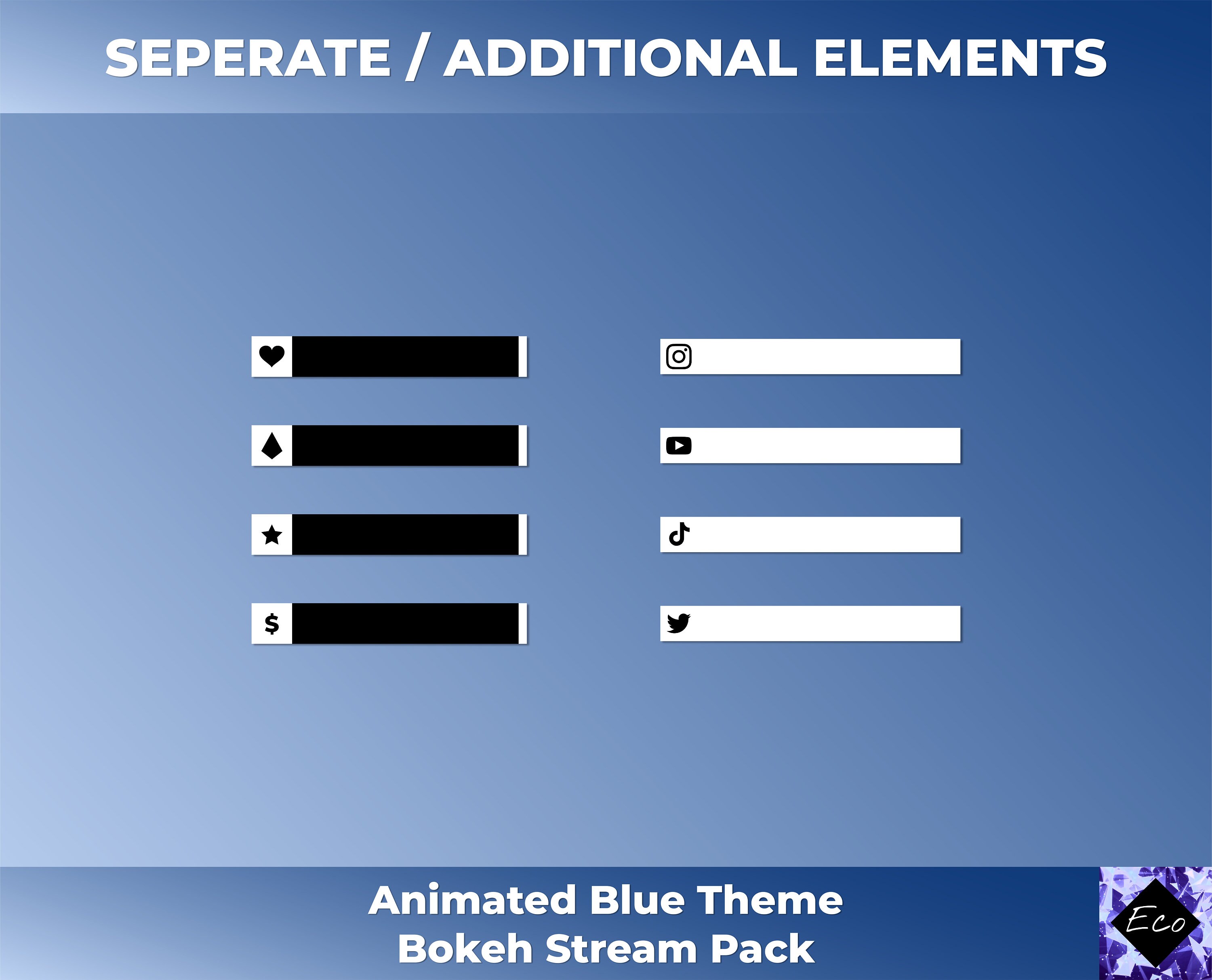 Animated Blue Theme Bokeh Stream Pack Twitch & Youtube Overlays, Scenes ...