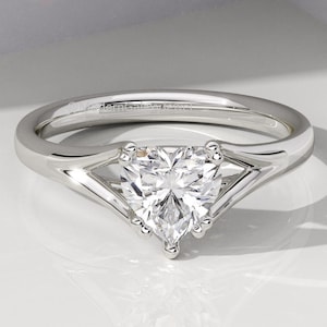 1.0 CT F/VS1 Heart Shape Lab Grown Diamond Ring, 14k Gold Ring, Engagement Ring, Wedding Ring, Anniversary Ring, Lab Grown Heart Ring