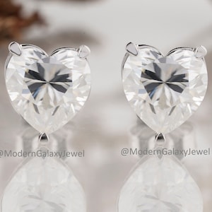 Moissanite Stud Earrings | Heart Shape Diamond Stud Earrings |14k Gold Push back Earrings | Earrings For Women | Earrings For Gift | M259