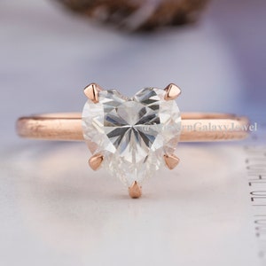 1 CT Heart Shape Lab Grown Diamond Ring, 14k Gold Ring, Engagement Ring, Wedding Ring, Anniversary Ring, Lab Grown Heart Ring