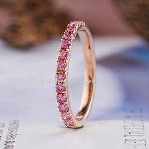 Lab Grown Diamond Ring, Fancy Pink color Round cut Lab Grown Diamond 14k Gold Ring, Wedding Ring, Engagement Ring, Anniversary Ring, M297