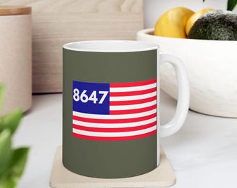 Anti-Trump Ceramic Mug: Political Satire, Activist Gift, 8647, protest coffee cup, leftist