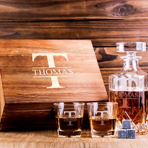 Personalized Whiskey Decanter Set with Box, Whiskey Gift for Men, Father&#39;s Day Gift for Dad, Groomsmen Gifts, Best Man Gift, Boyfriend Gift