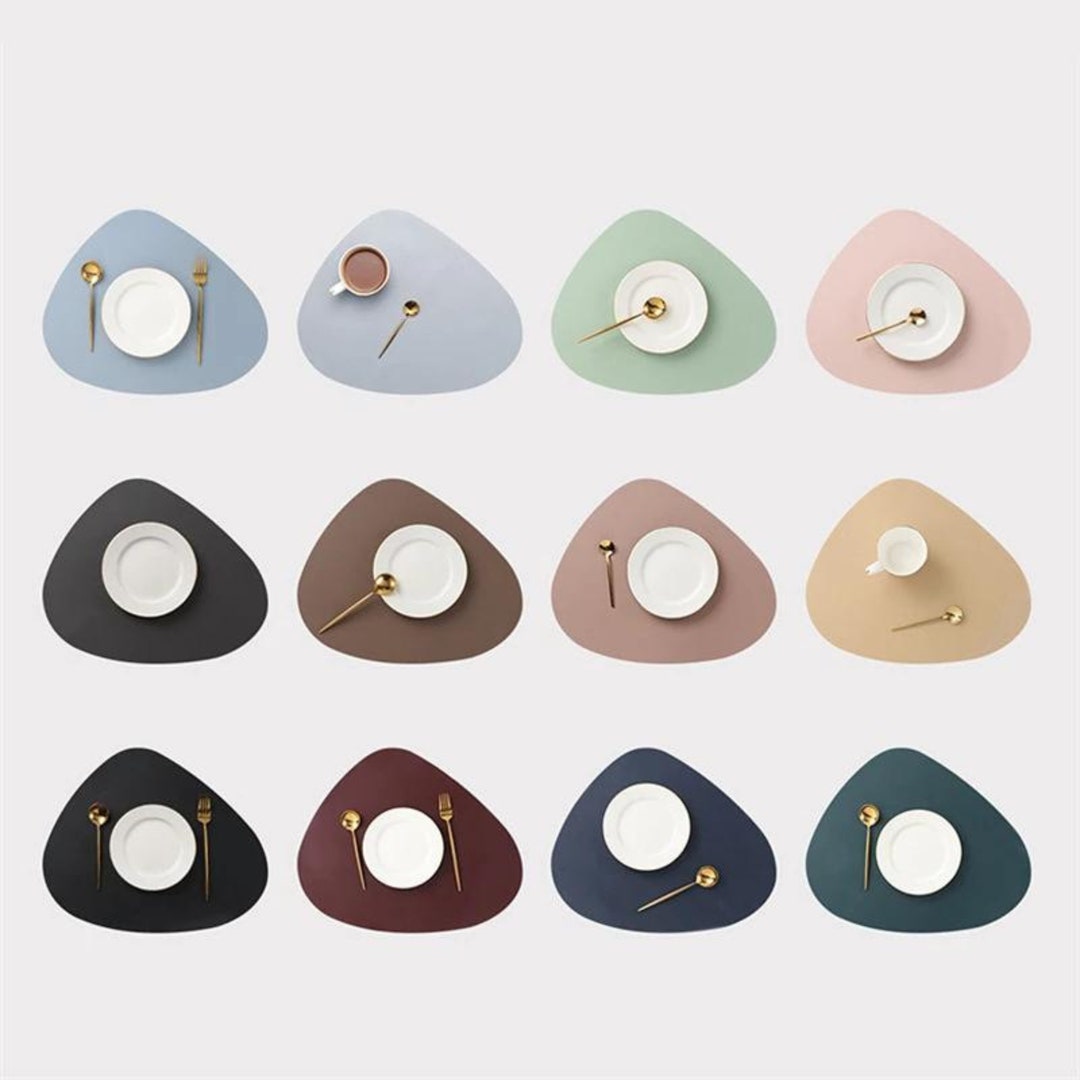 Leather Placemat Tableware Pad Heat Insulated Nonslip Etsy Israel