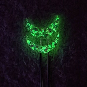 Glow in the dark Hairsticks with sparkling crescent moon, hairpin, hair needle