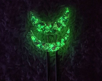 Glow in the dark Hairsticks with sparkling crescent moon, hairpin, hair needle