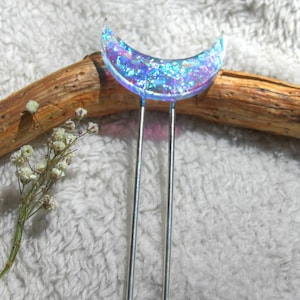 Fairy Hairstick with sparkling crescent moon, hairpin, hair needle image 4