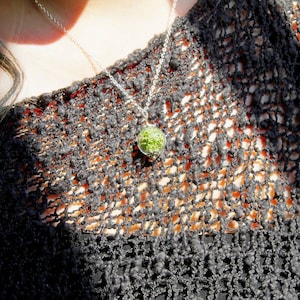 Delicate necklace with real moss in a little glass sphere image 3