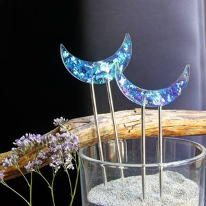 Fairy Hairstick with sparkling crescent moon, hairpin, hair needle image 1
