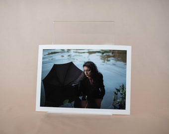 Photo print woman nature umbrella lake landscape photography print paper wall decoration