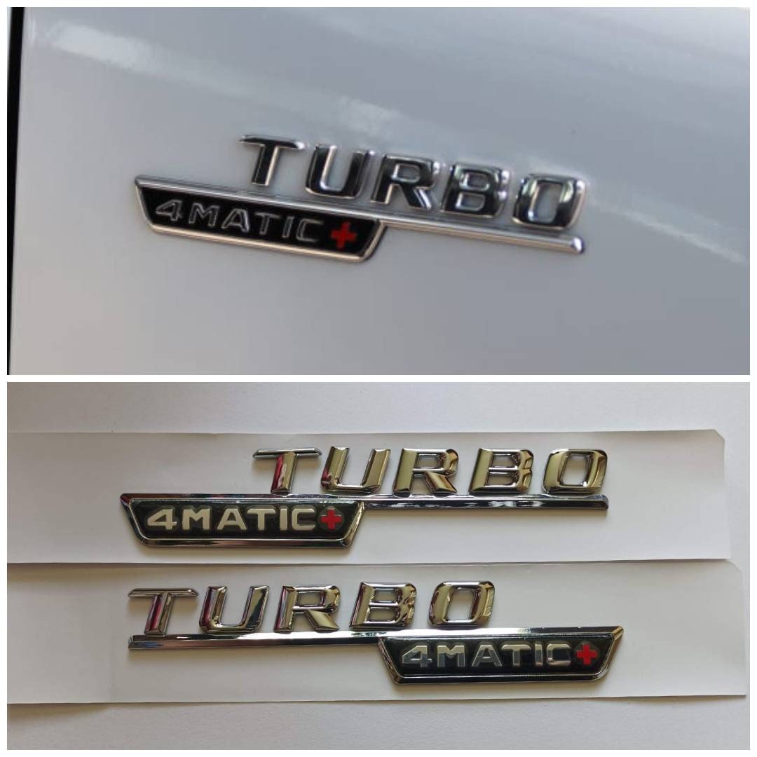2Pcs/Pair 3D Metal Turbo Car Side Fender Rear Trunk Emblem Badge Sticker  Decals (Red) : : Car & Motorbike
