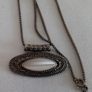 Antique Silver & Moonstone Necklace