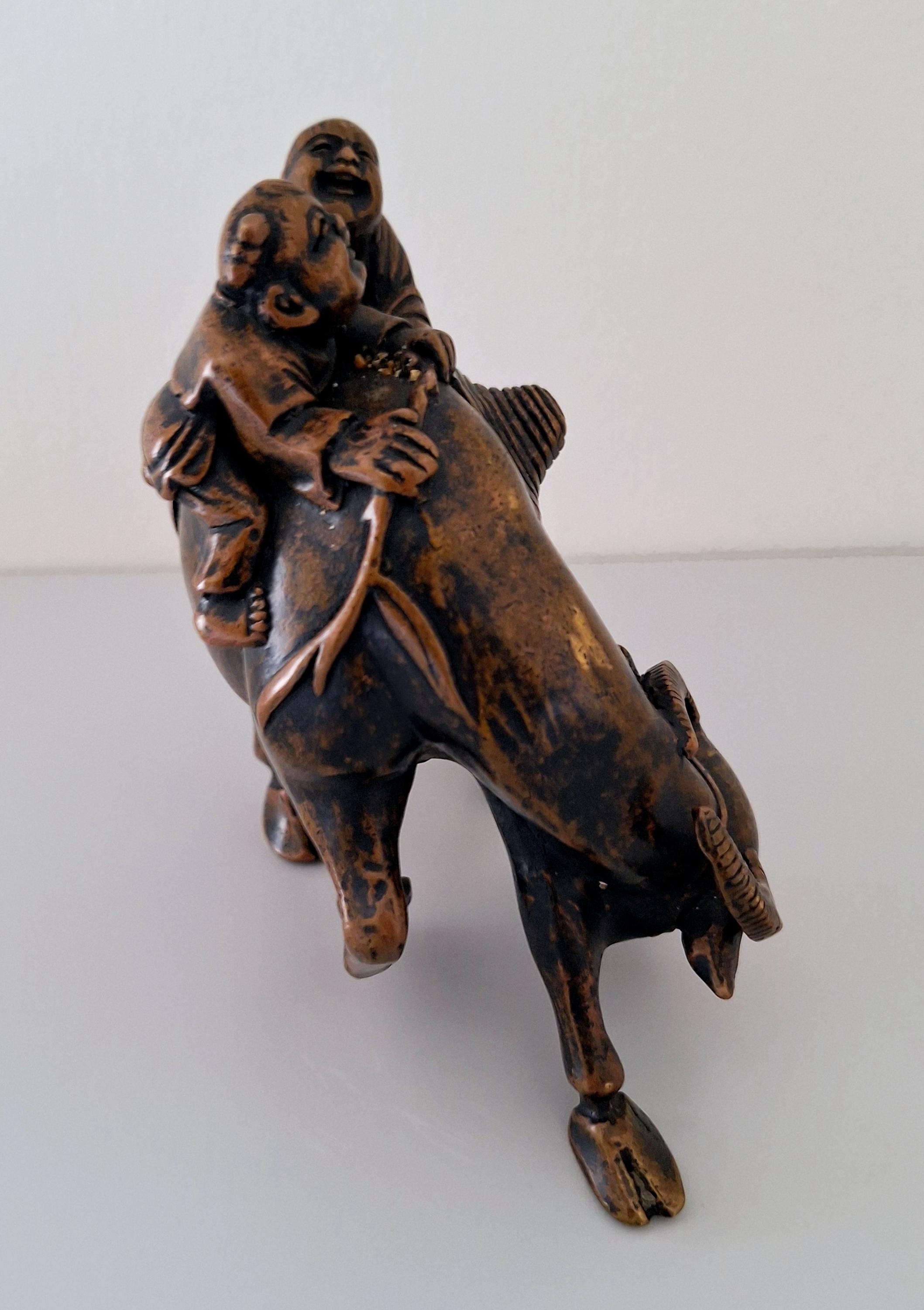 雄牛に乗る子供たち、ブロンズ - Etsy 日本