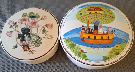 2 Villeroy & Boch Trinket Boxes, Botanica and Naif.