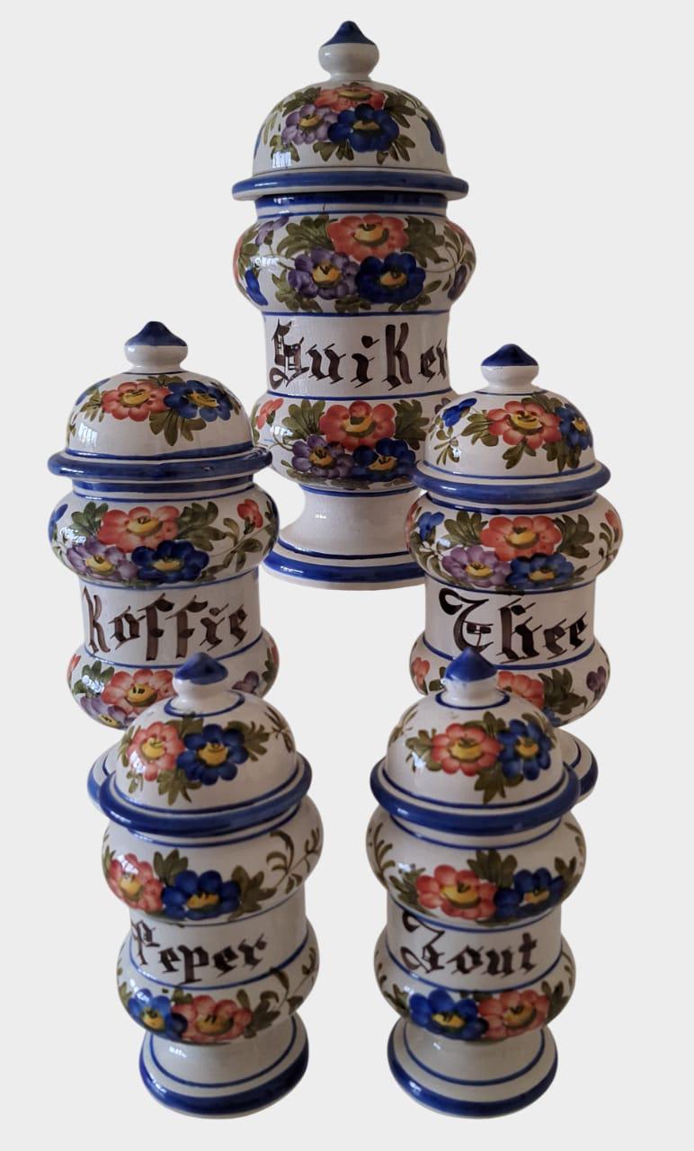 Set of 6 Kitchen Storage Jars, Maastricht, Holland.