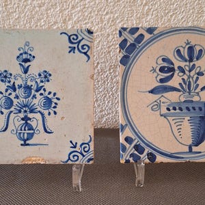 2 Delft tiles, Late 17th Century, Renaissance Style, Rare to Find!