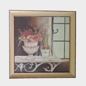 A Big, Beautiful KATHRYN WHITE Art Print - &quot;Paperwhite Cloche&quot; - (French Country Painting.)