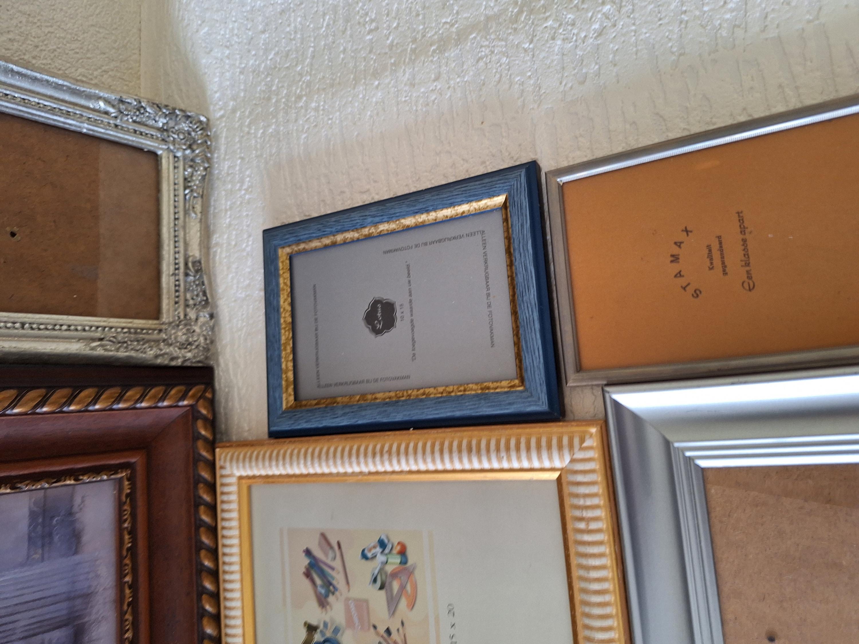 9 Vintage Picture Frames, Wooden, Silver Plated. - Etsy