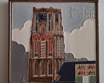 Płytka ścienna Westraven Utrecht Cloisonné Rotterdam, Grote Kerk Sint Laurenskerk, lata 30. XX w.