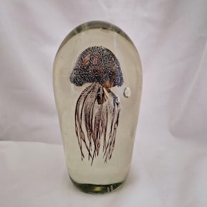 A Large Heavy Paperweight,  Glass, Jellyfish.