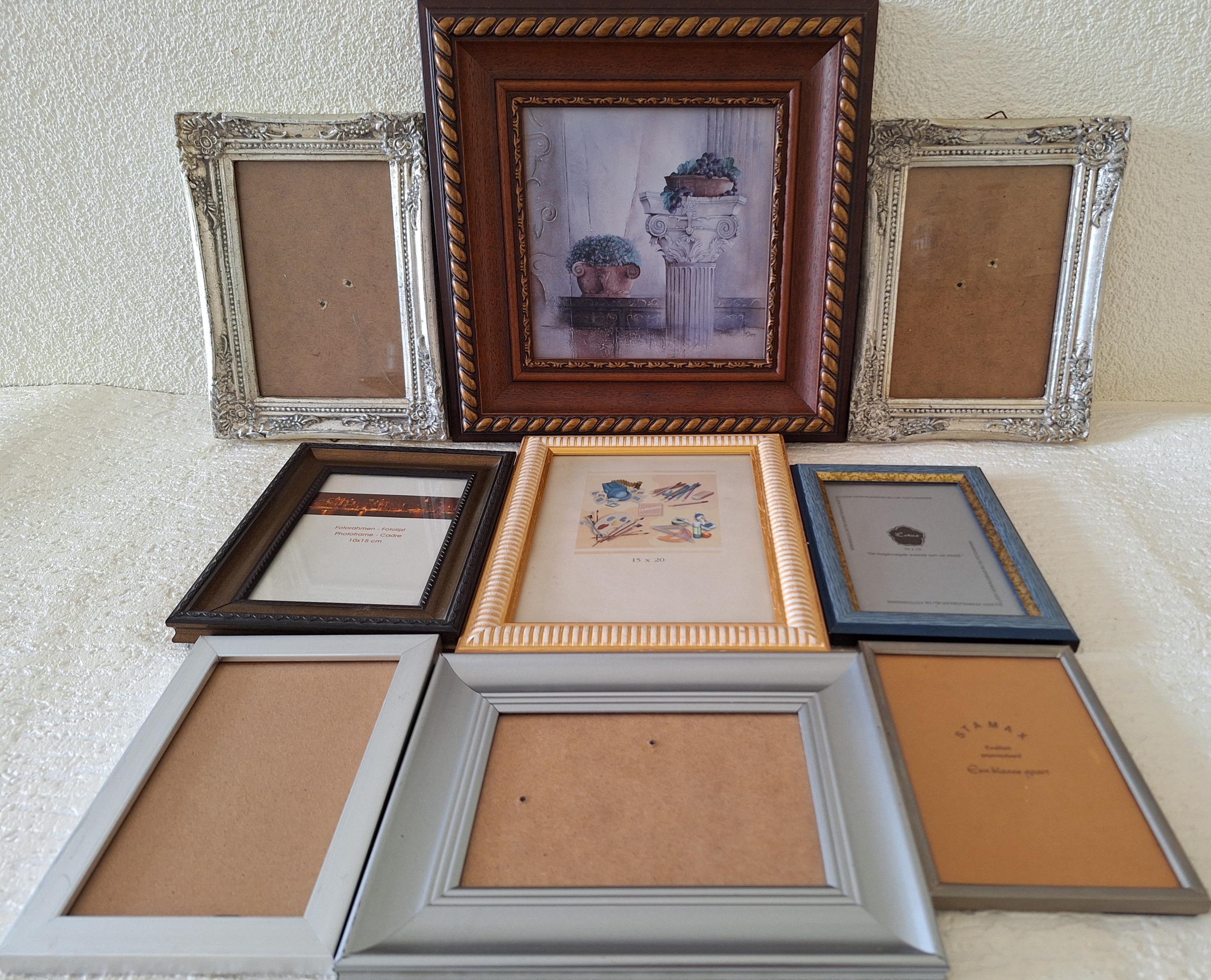 誕生日プレゼント 9 Vintage Picture Frames, Wooden, Silver Plated. - Etsy 額縁