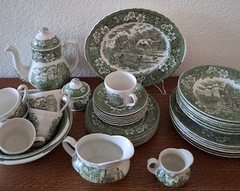 Royal Tudor Coaching Dinner/Coffee Set! Very Rare!