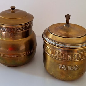 2 Copper Tobacco Jars
