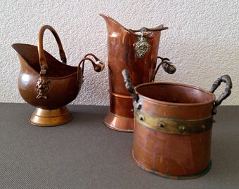 2 Dutch Copper Bucket and a Flower Pot