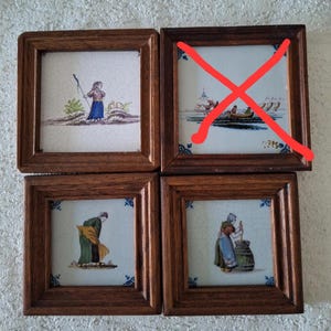4 Antique Tichelaar Koninklijke Makkumer Tiles.