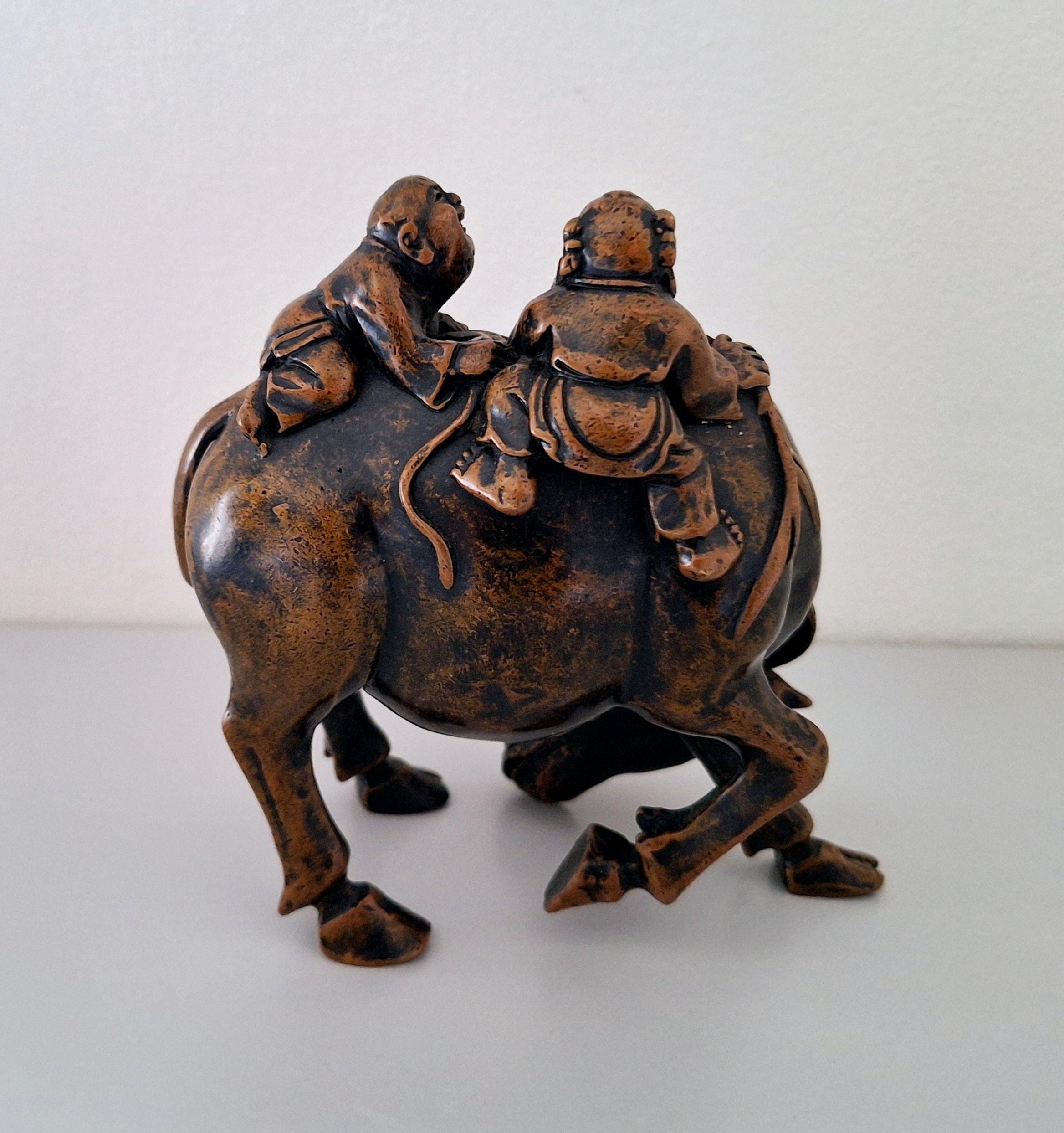 雄牛に乗る子供たち、ブロンズ - Etsy 日本