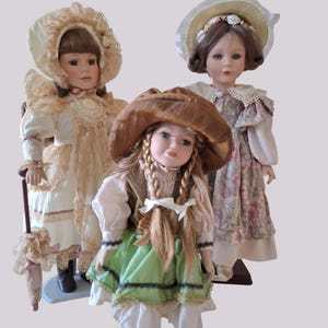 3 Vintage Puppen, Darunter die Klassische Kollektion Porzellan Puppe Rachel!