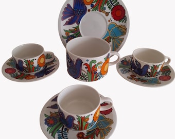 Set van 4 Villeroy & Boch acapulco kop en schotels.